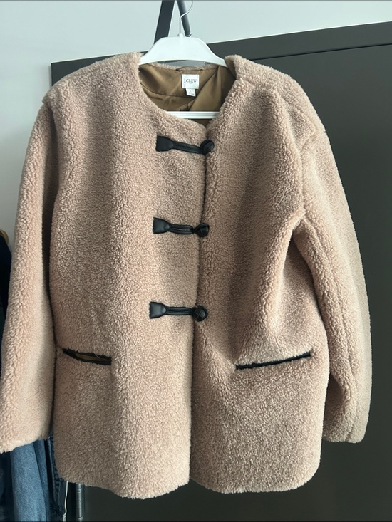 J. Crew Jackets & Blazers - J. Crew Factory Women's Teddy Toggle Jacket in Light Brown with Black Trim